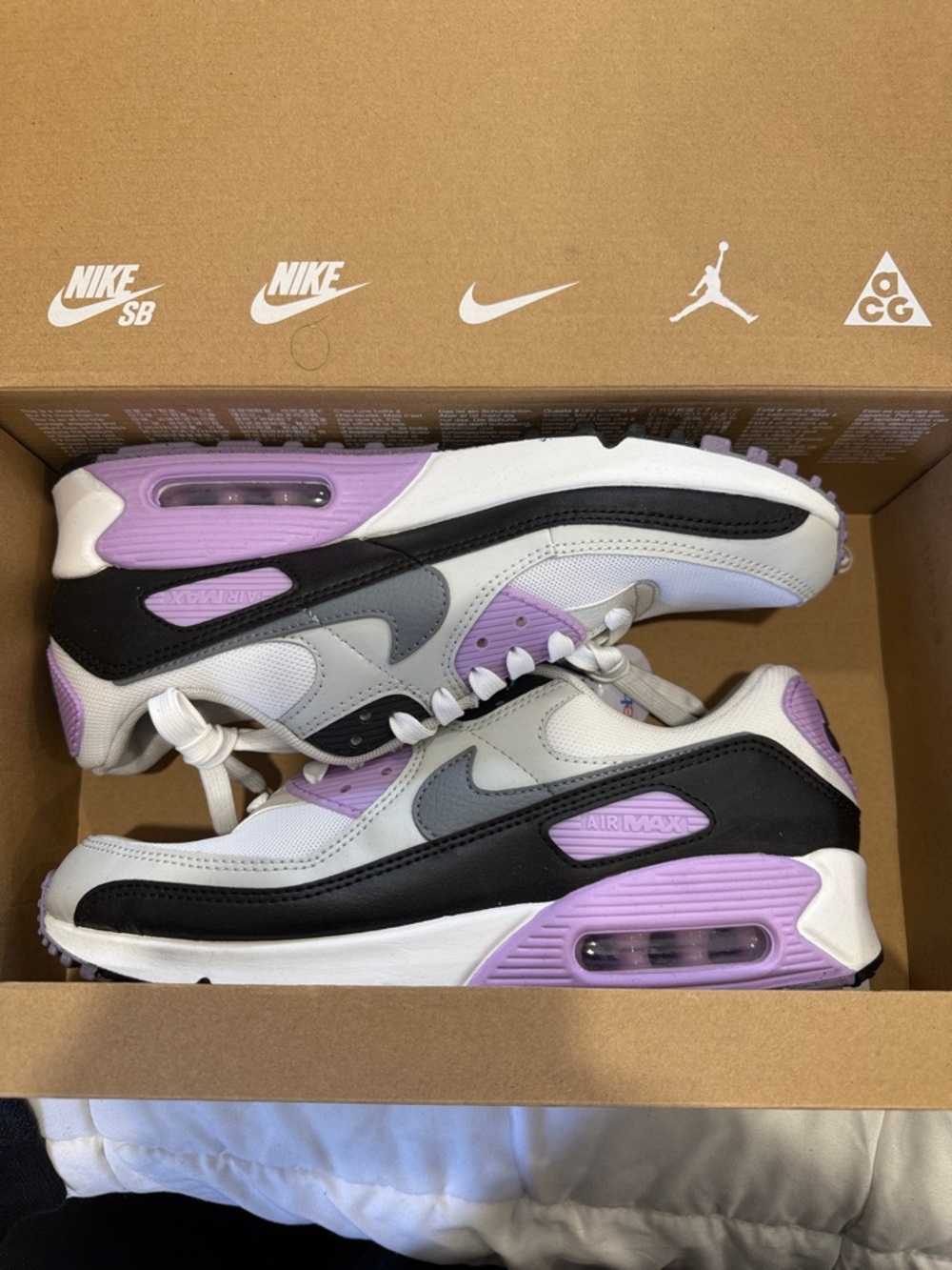 Nike Women’s Air Max Sneakers - White, Black & Lavender